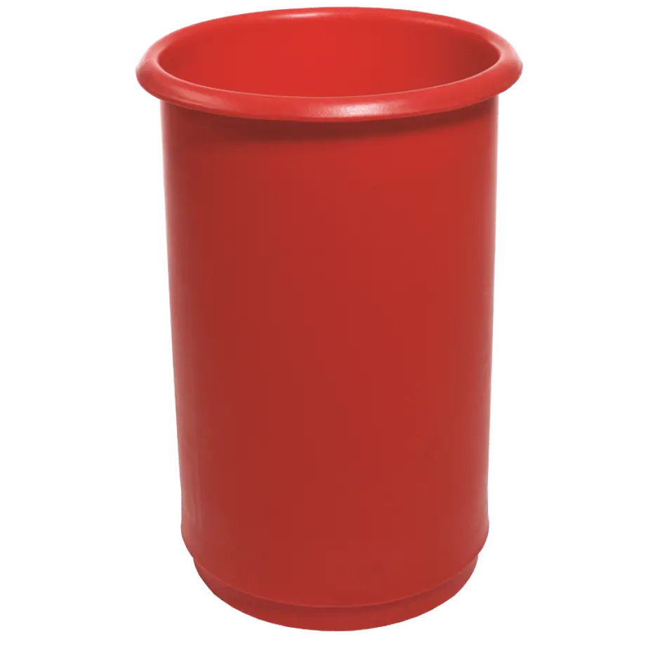 Red Plastic Trash Bin for Waste Disposal