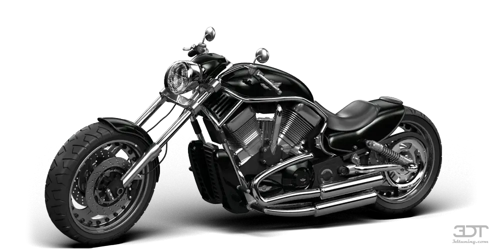 Stylish Black Motorcycle Illustration