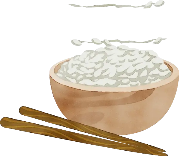 Bowl of Steaming Rice with Chopsticks