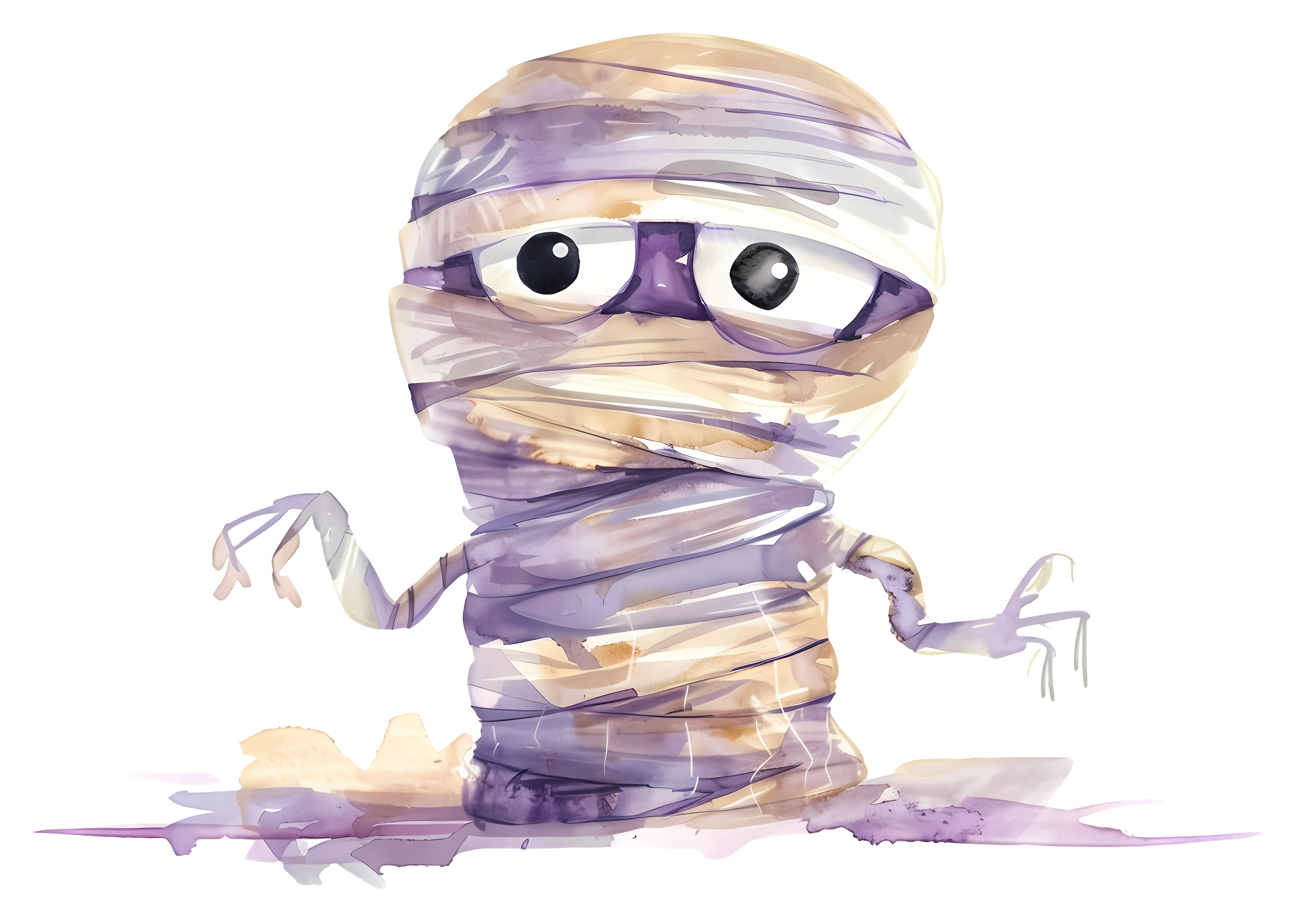 Wide-Eyed Mummy Cartoon Character