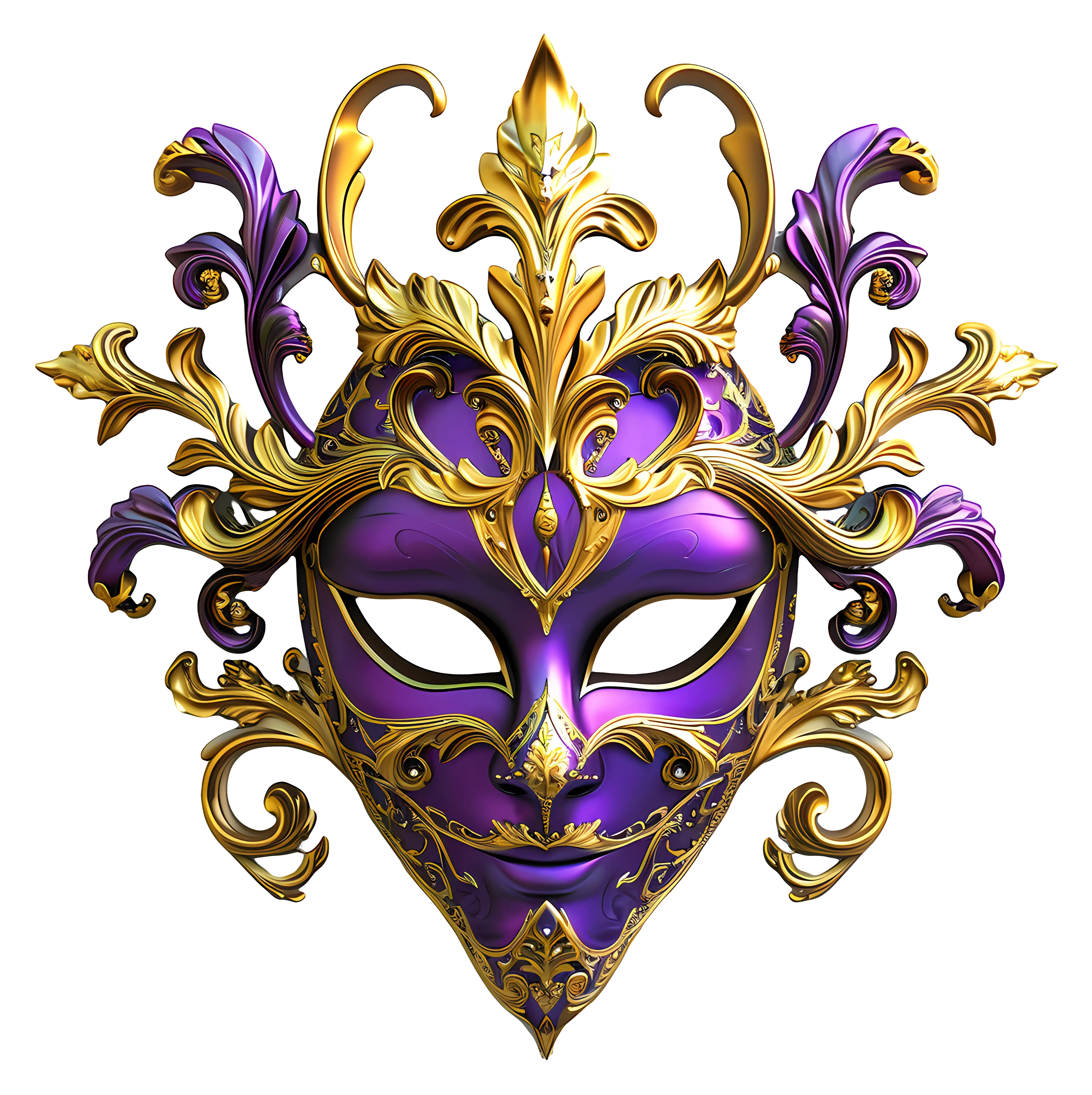 Elegant Purple and Gold Masquerade Mask