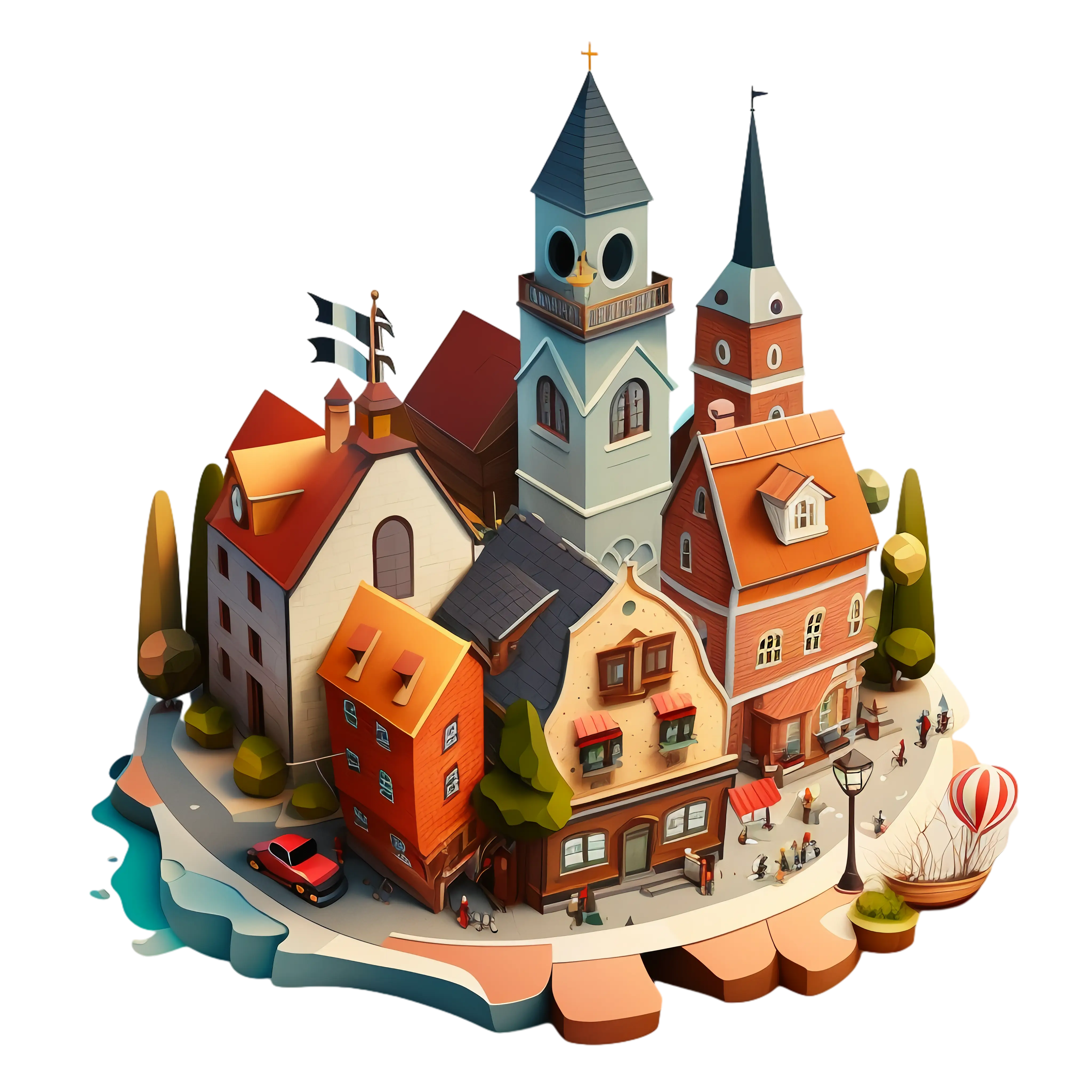 Charming Village Scene