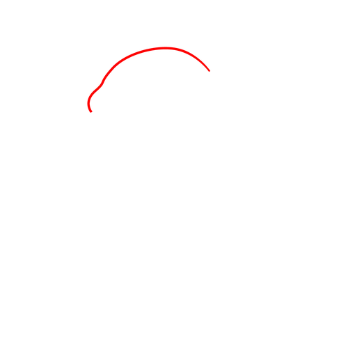 Minimalist Red Curved Line Drawing