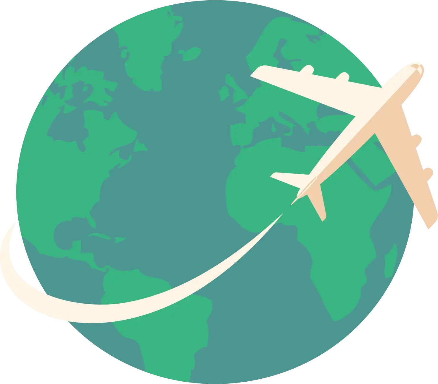 Airplane Flying Around Globe