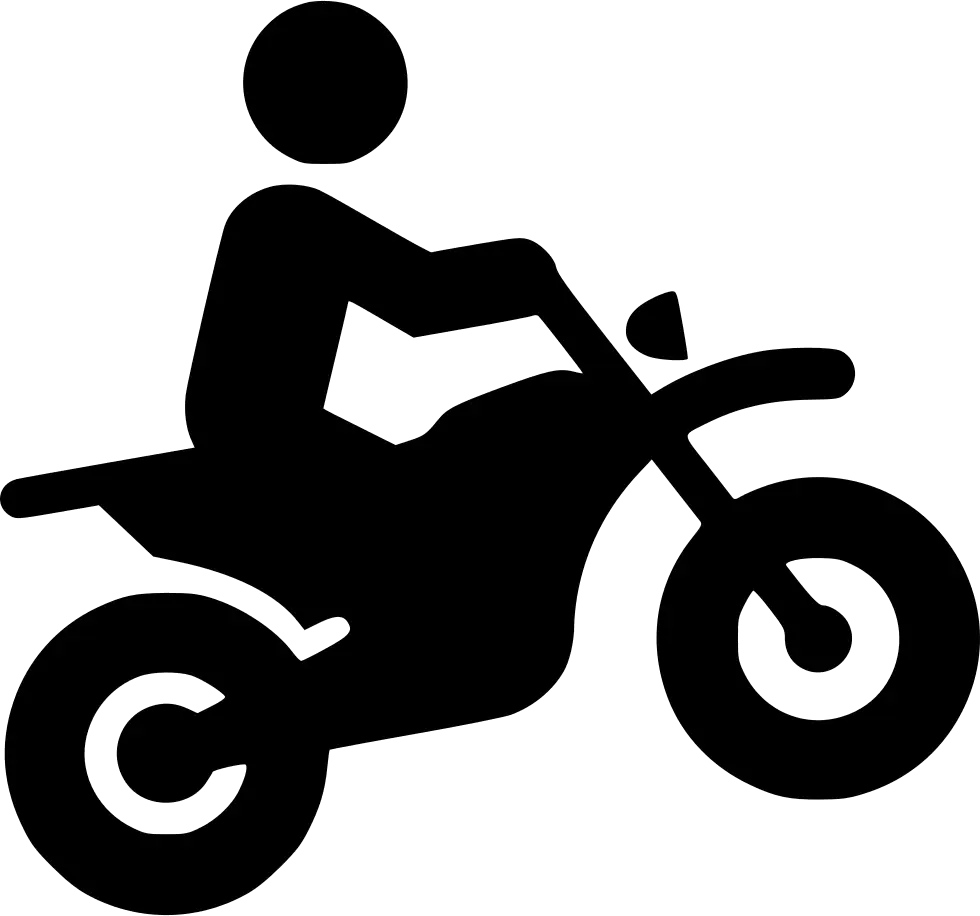 Motorbike Silhouette with Rider Illustration