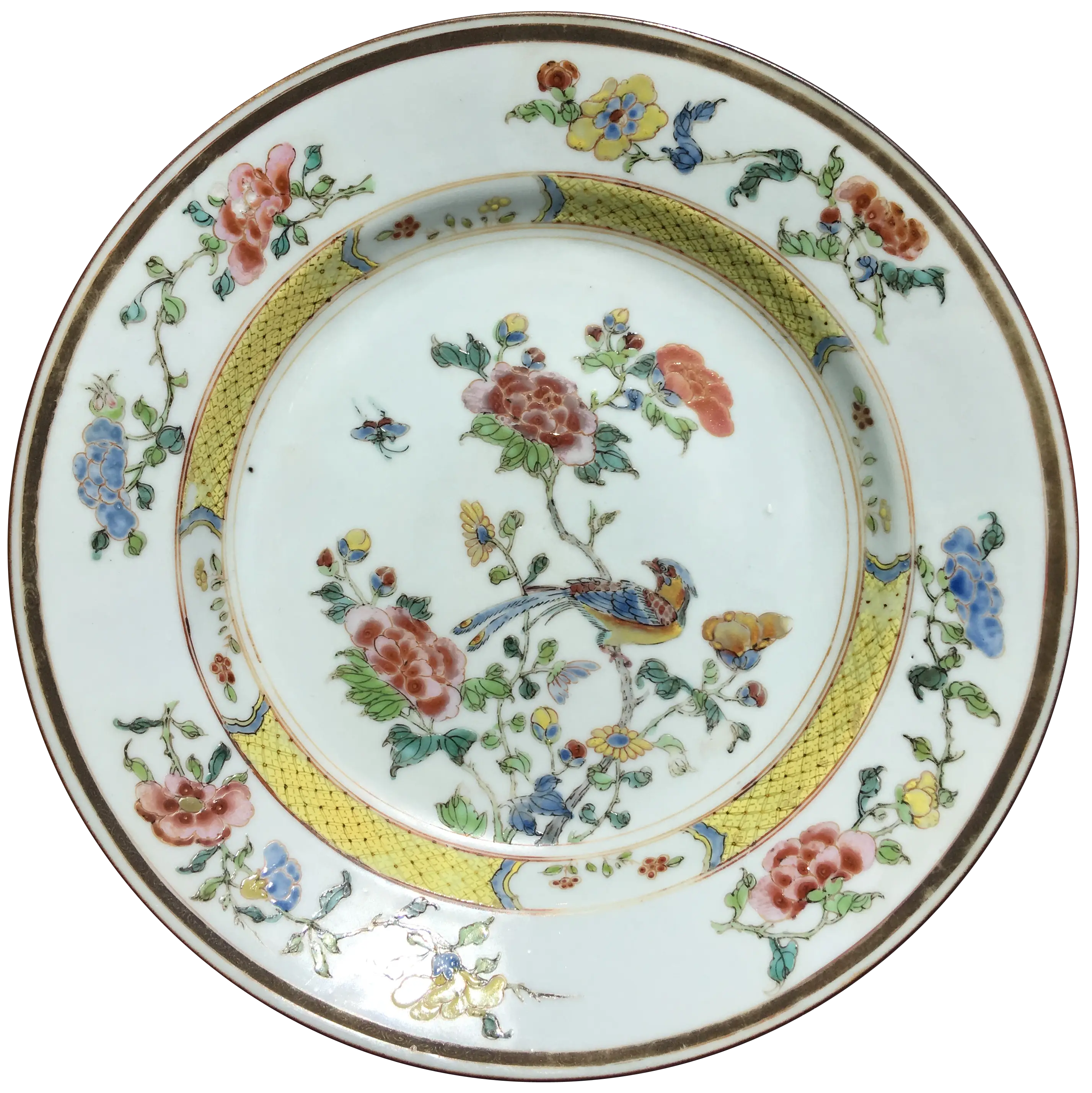 Decorative Ceramic Plate with Floral Patterns