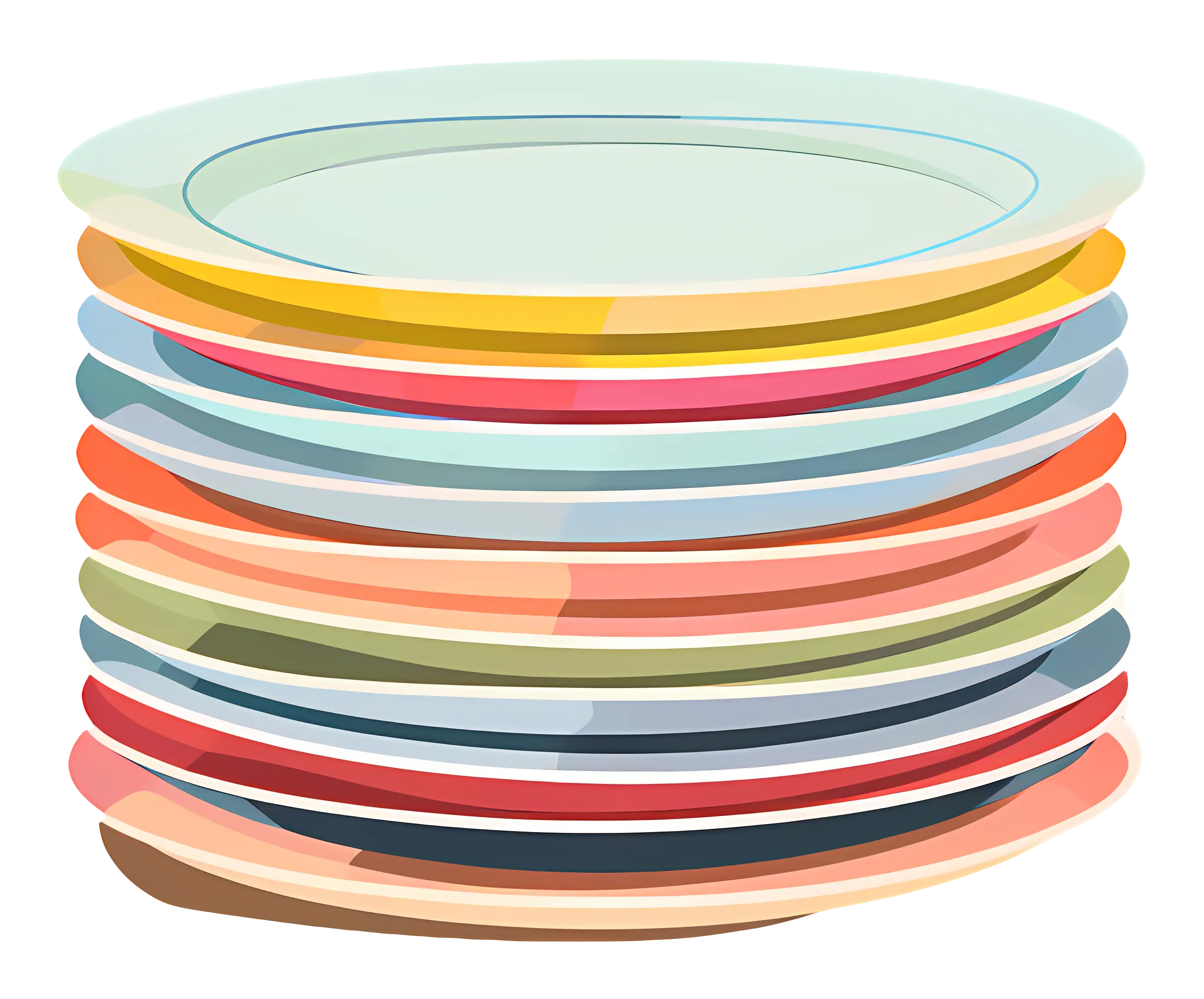 Colorful Stack of Plates Illustration