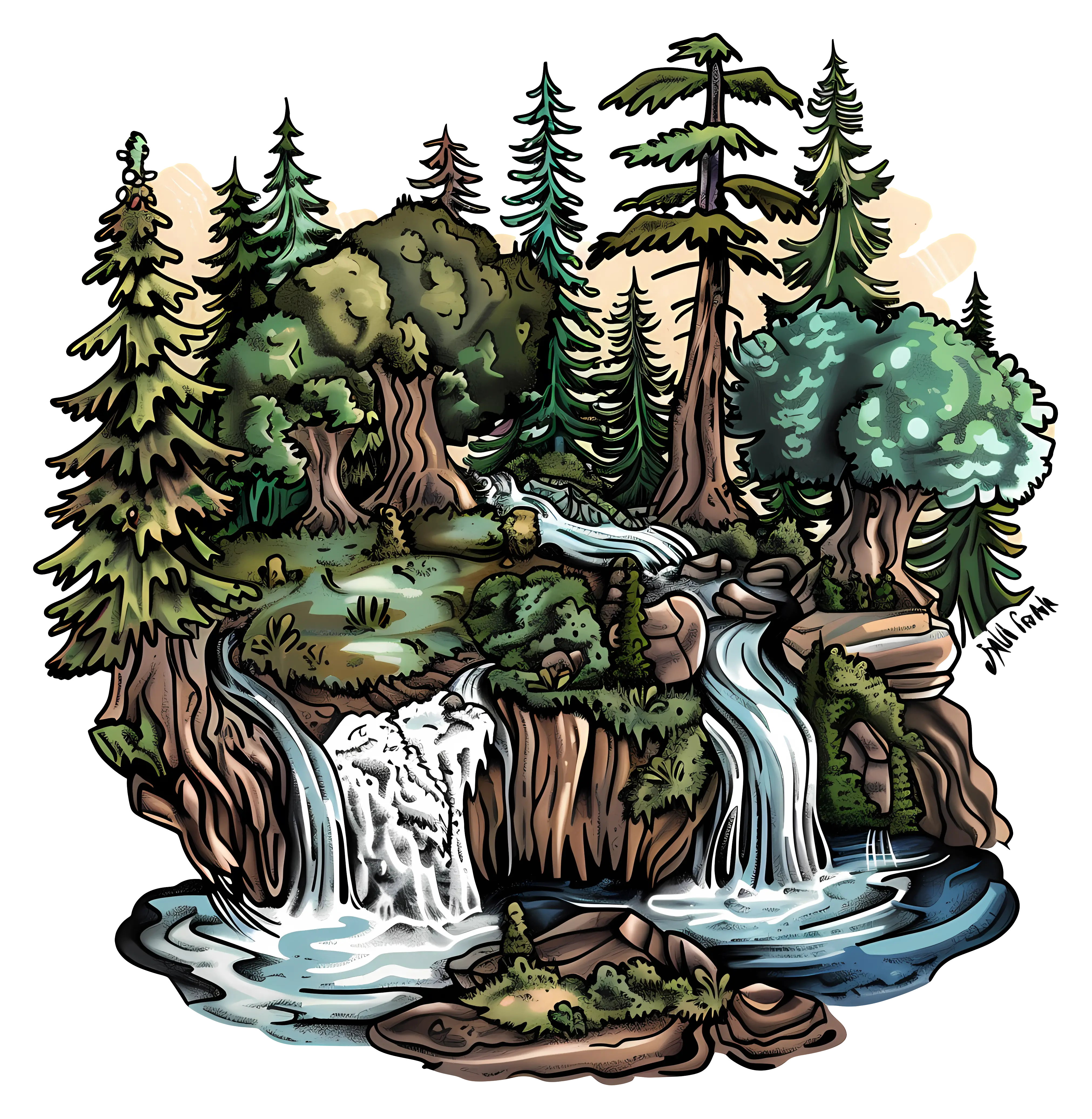 Forest Waterfall