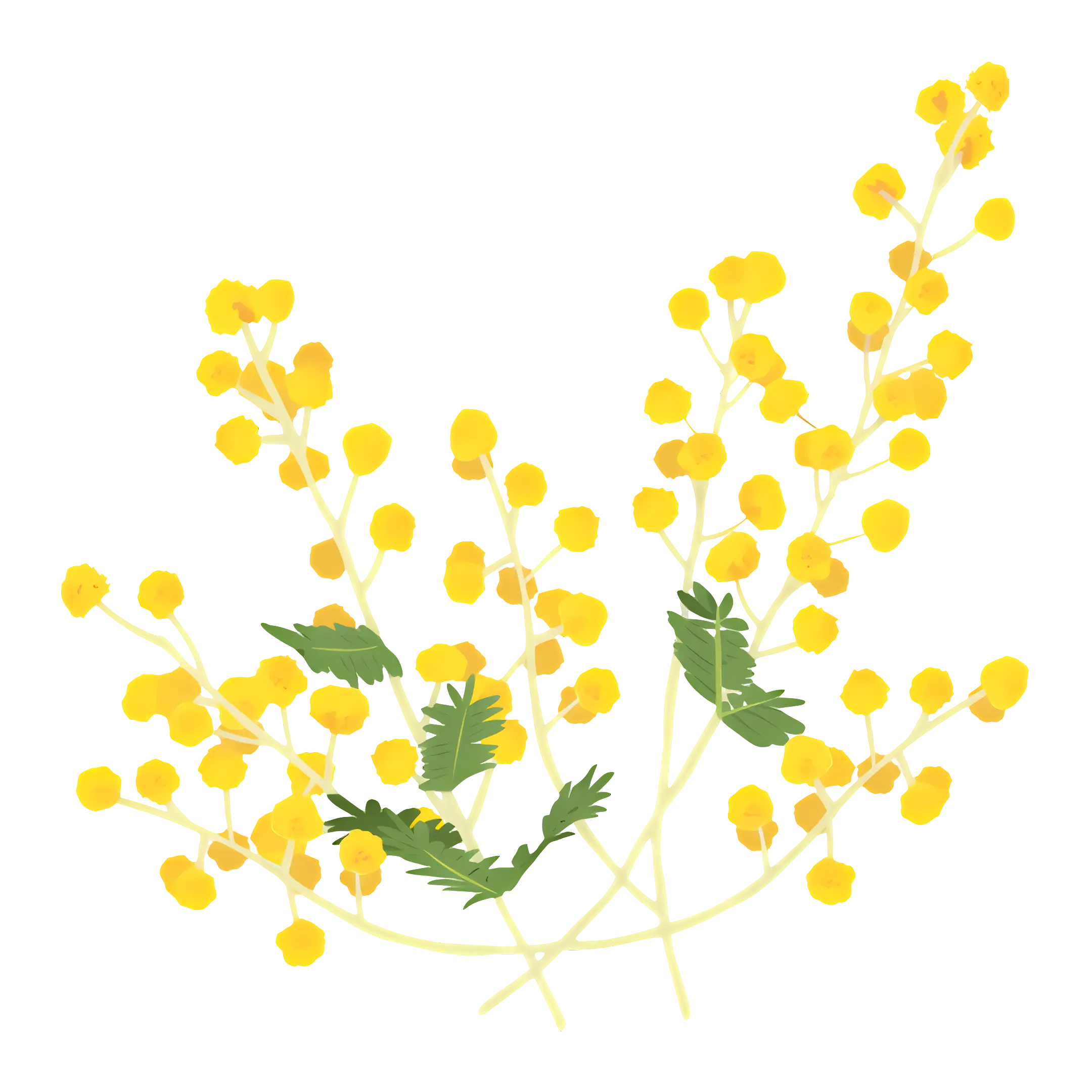 Yellow Flowers with Green Leaves