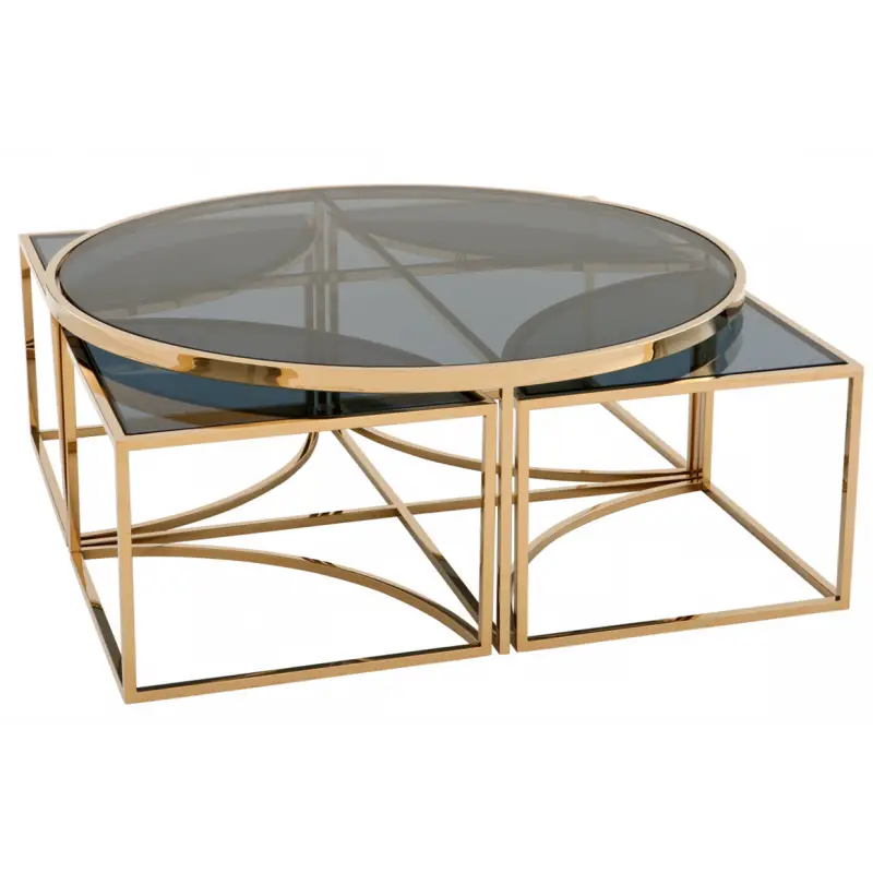 Modern Glass and Metal Coffee Table