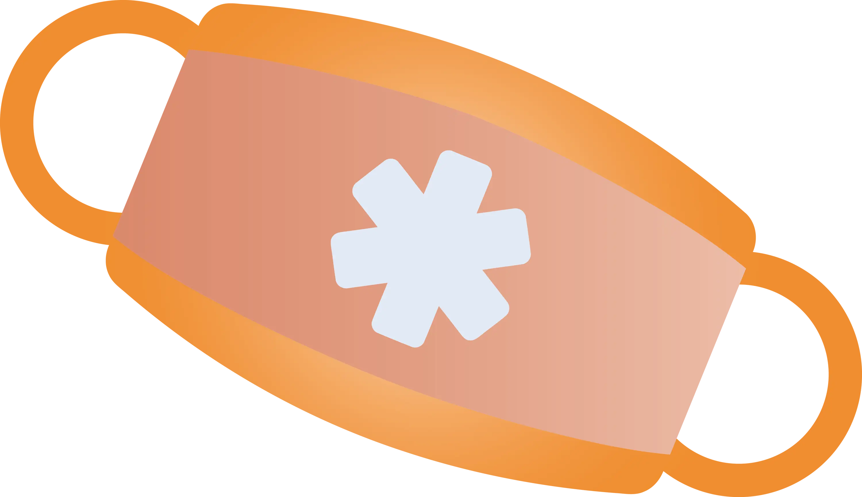 Orange Medical Mask with Healthcare Icon