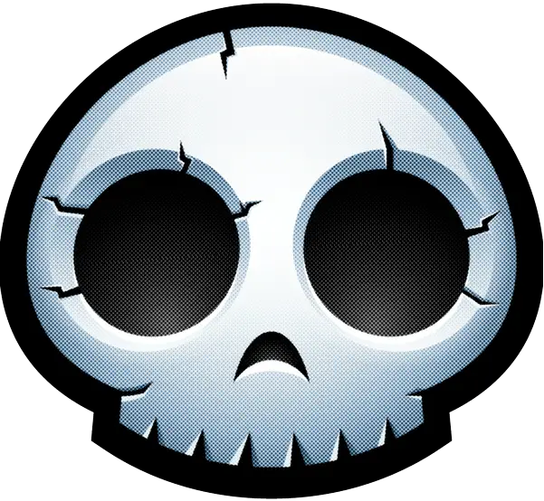 Cracked Skull Icon for Spooky Designs