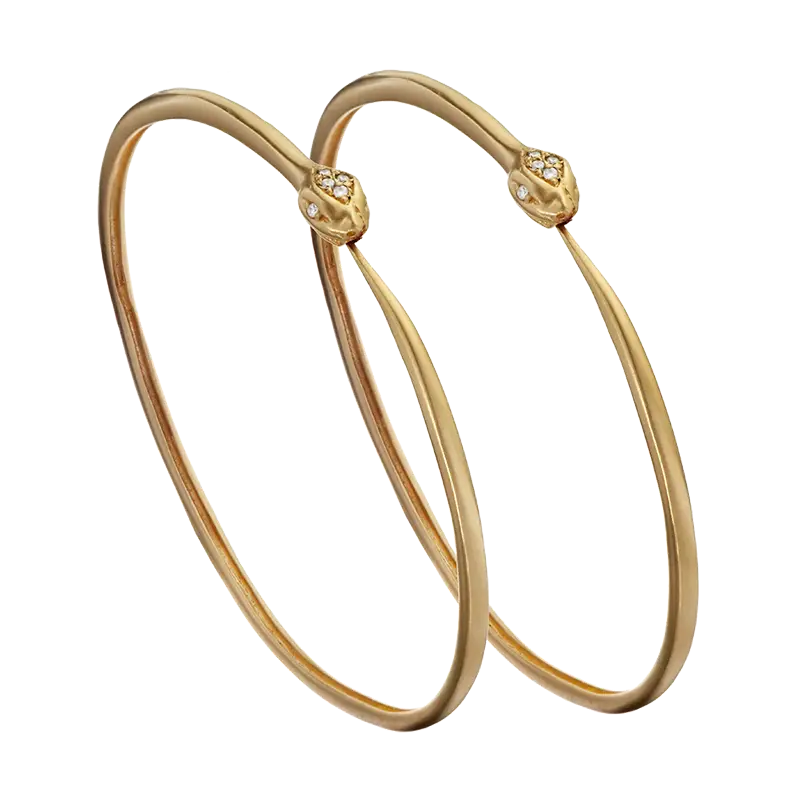 Golden Hoop Earrings with Snake Design