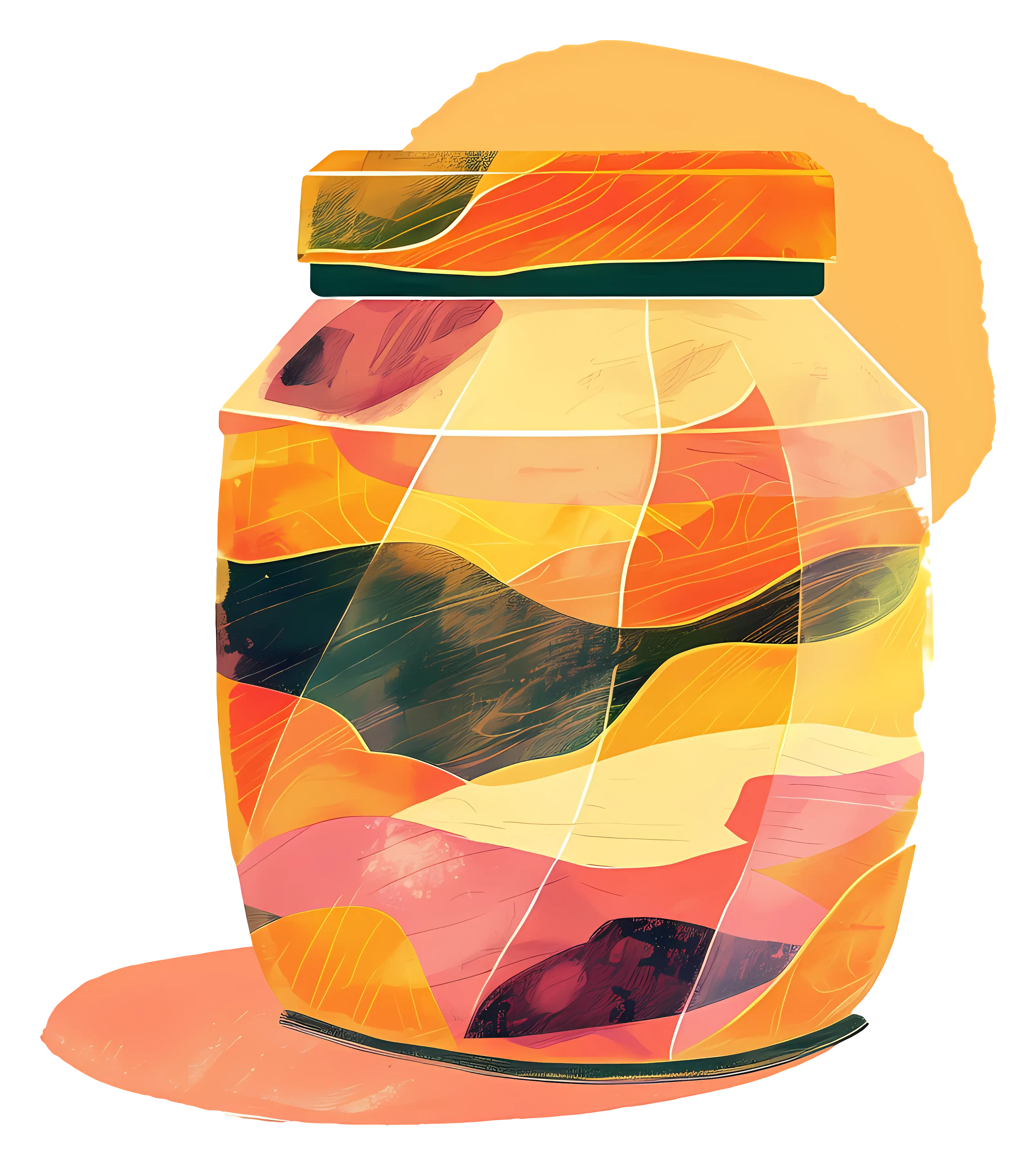 Colorful Jar with Lid