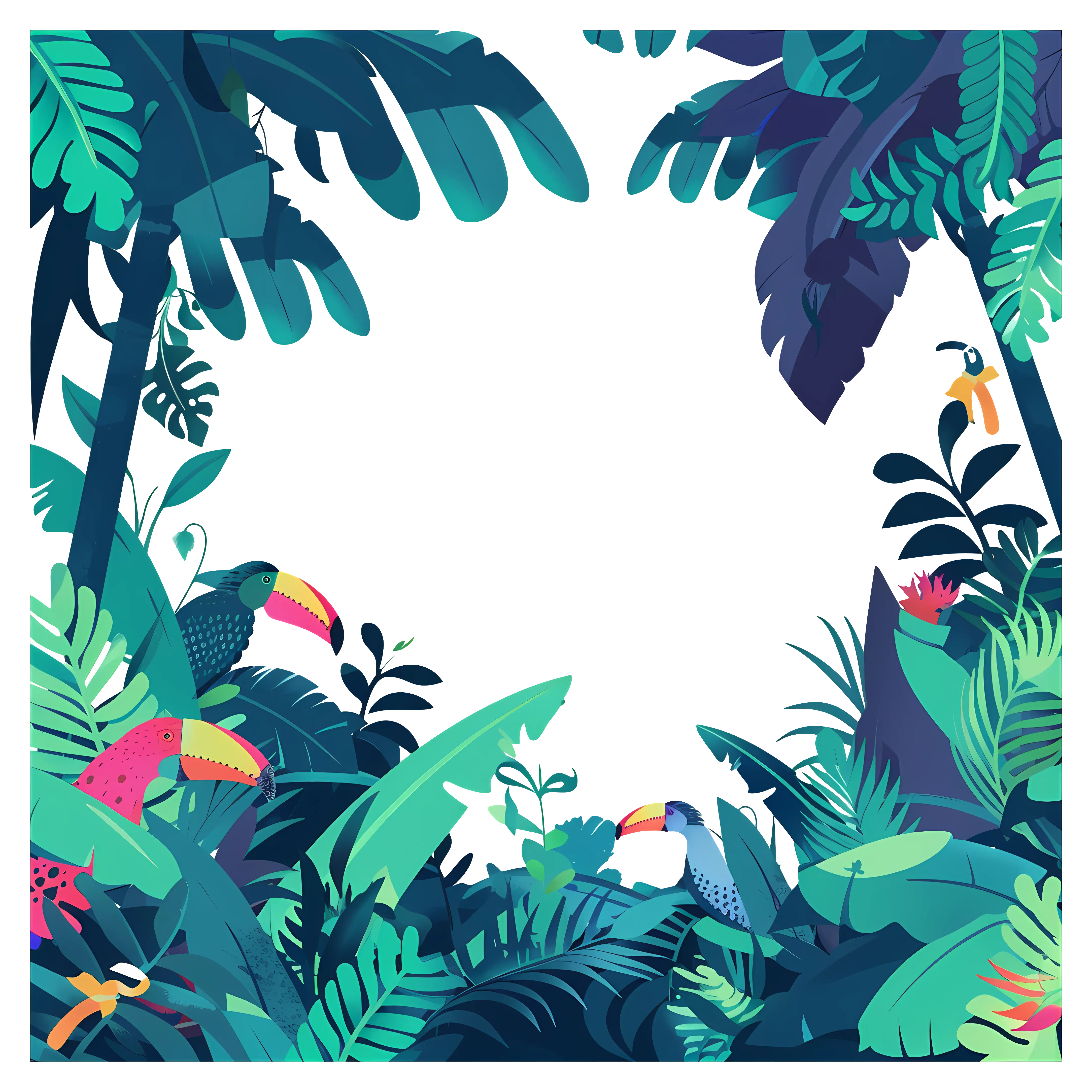 Tropical Rainforest Border Illustration