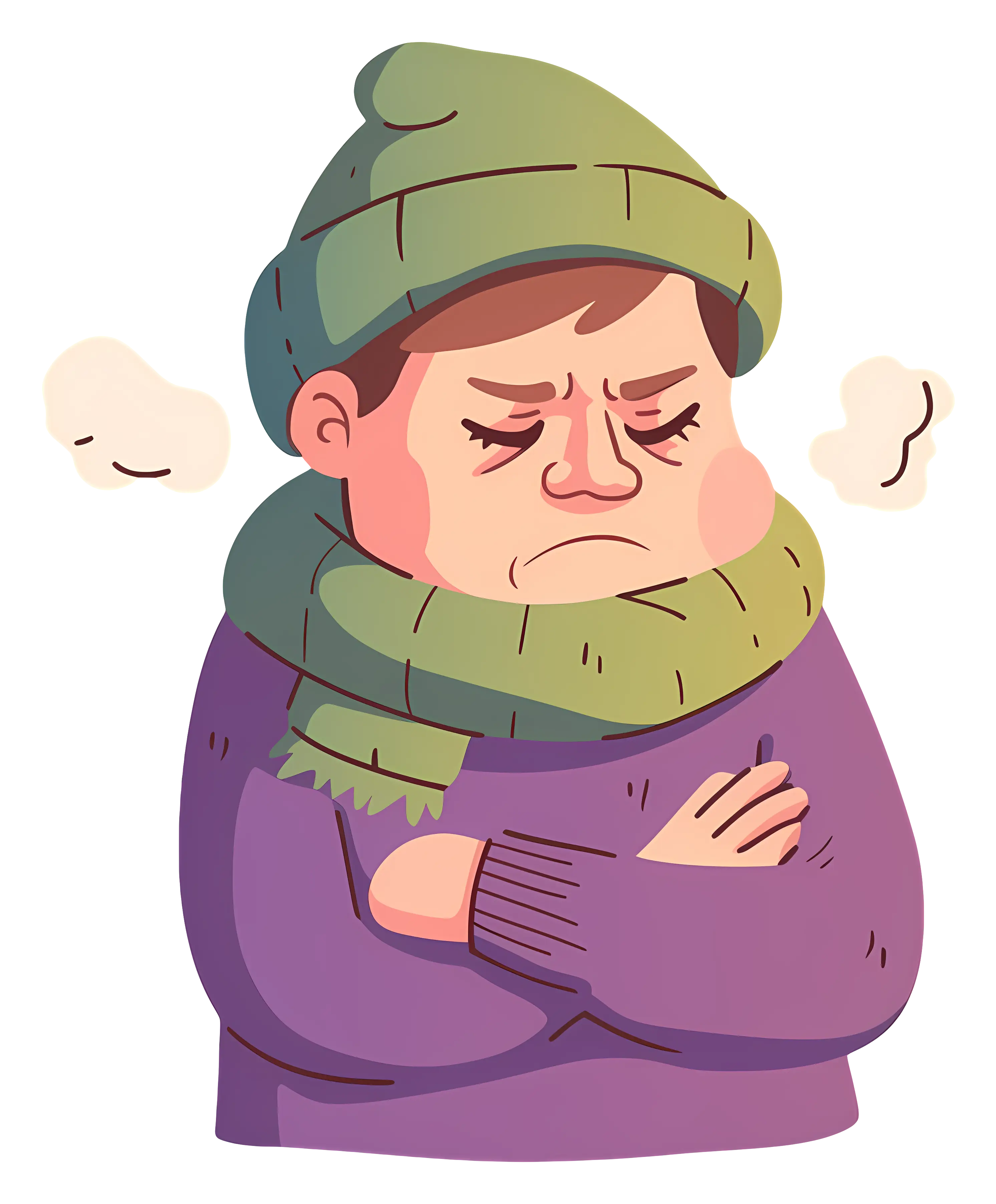 Angry Man Bundled Up for Winter