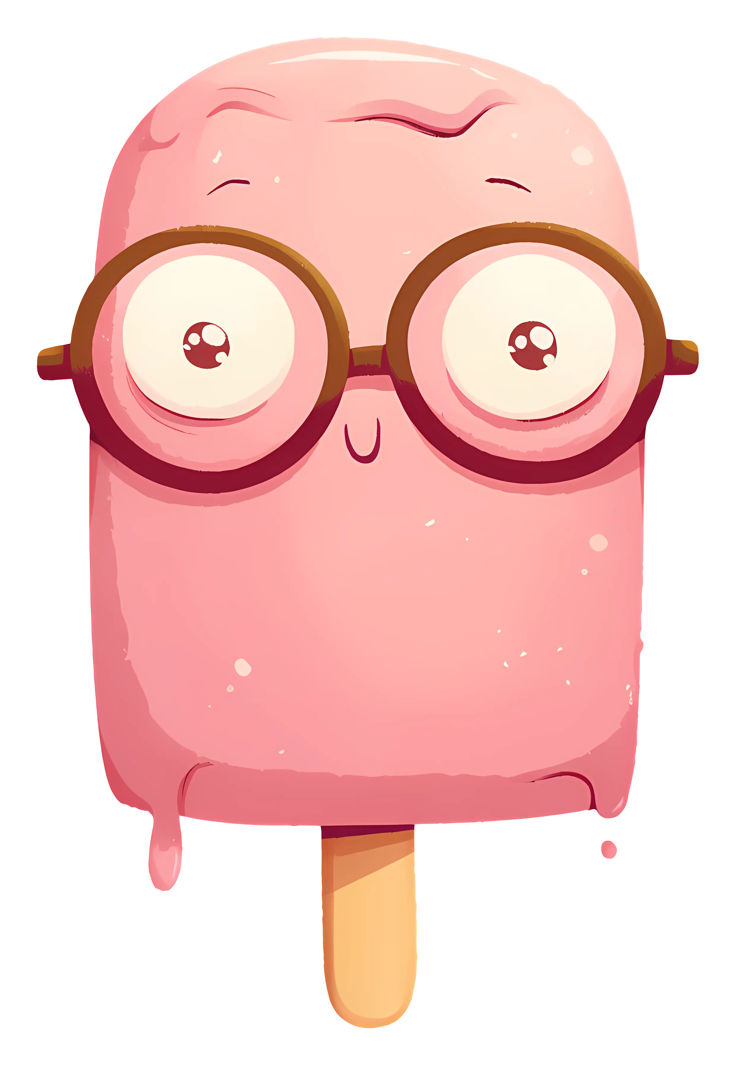 Cute Ice Cream with Glasses