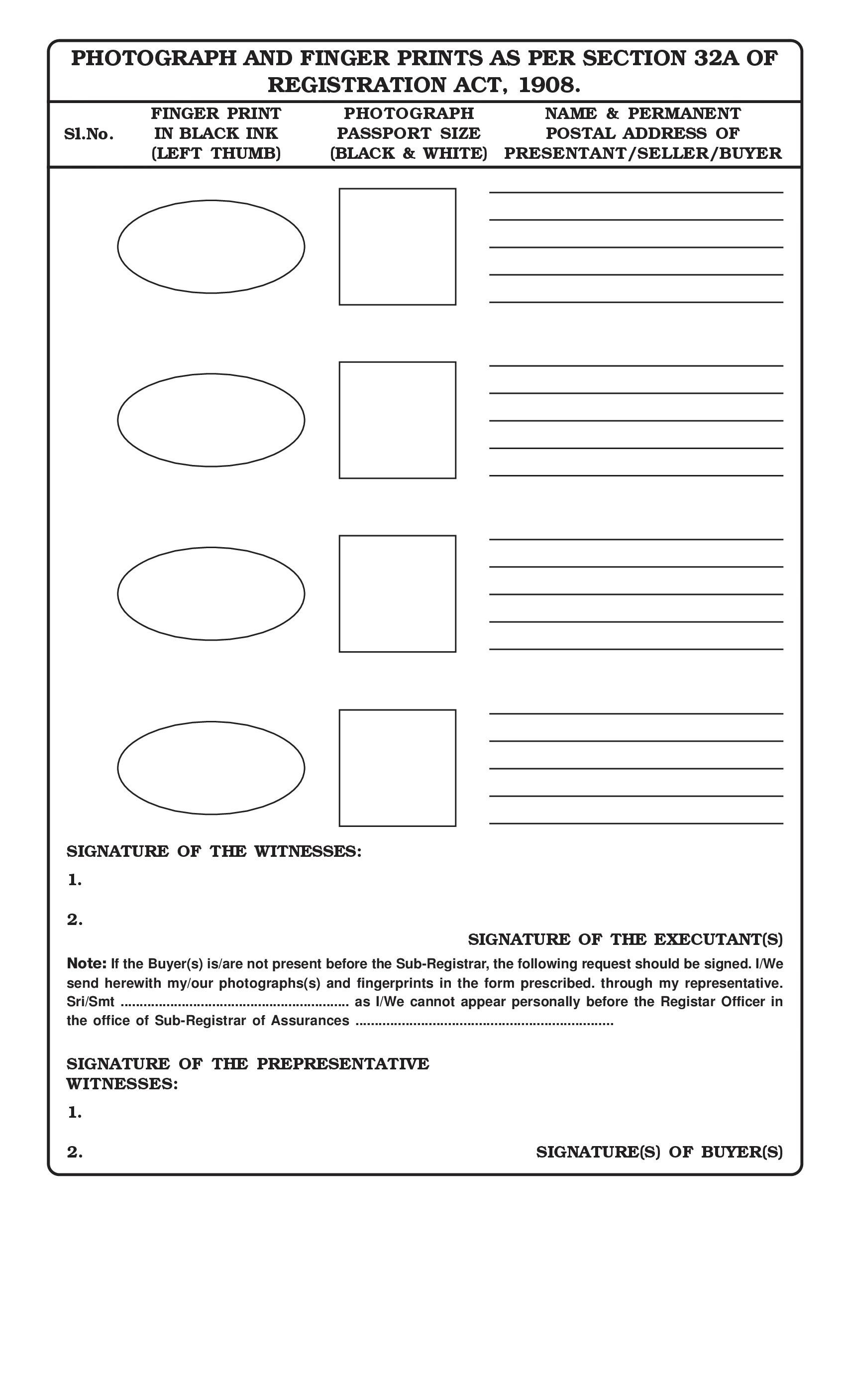 Registration Form with Fingerprints