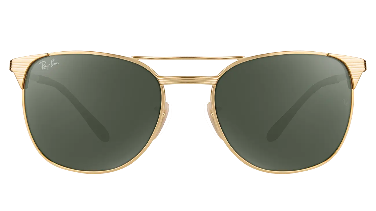 Gold-Framed Sunglasses with Black Lenses