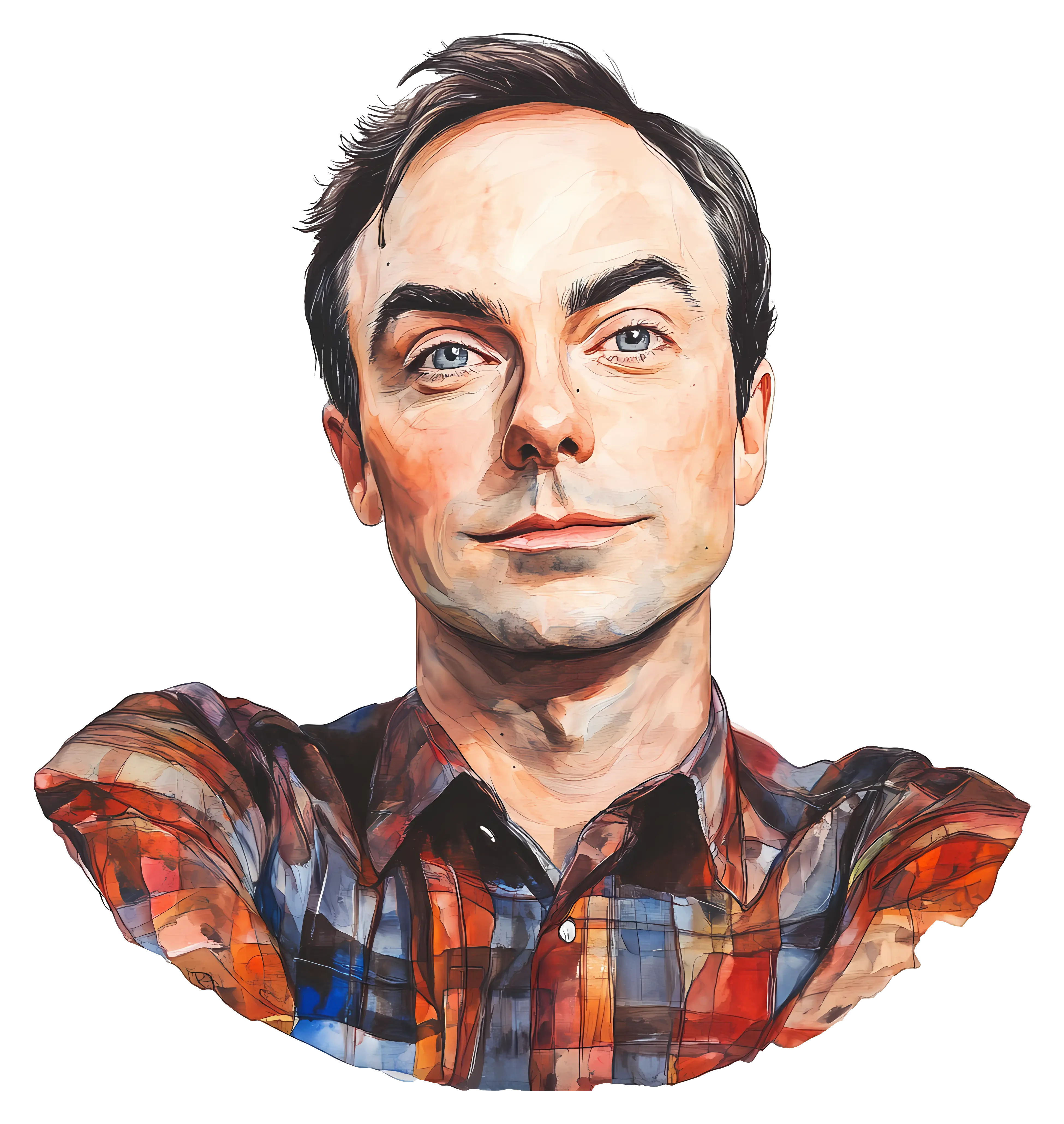 Casual Man in Plaid Shirt