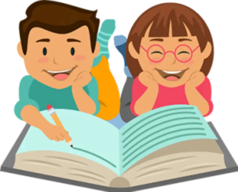 Children Reading a Book Together