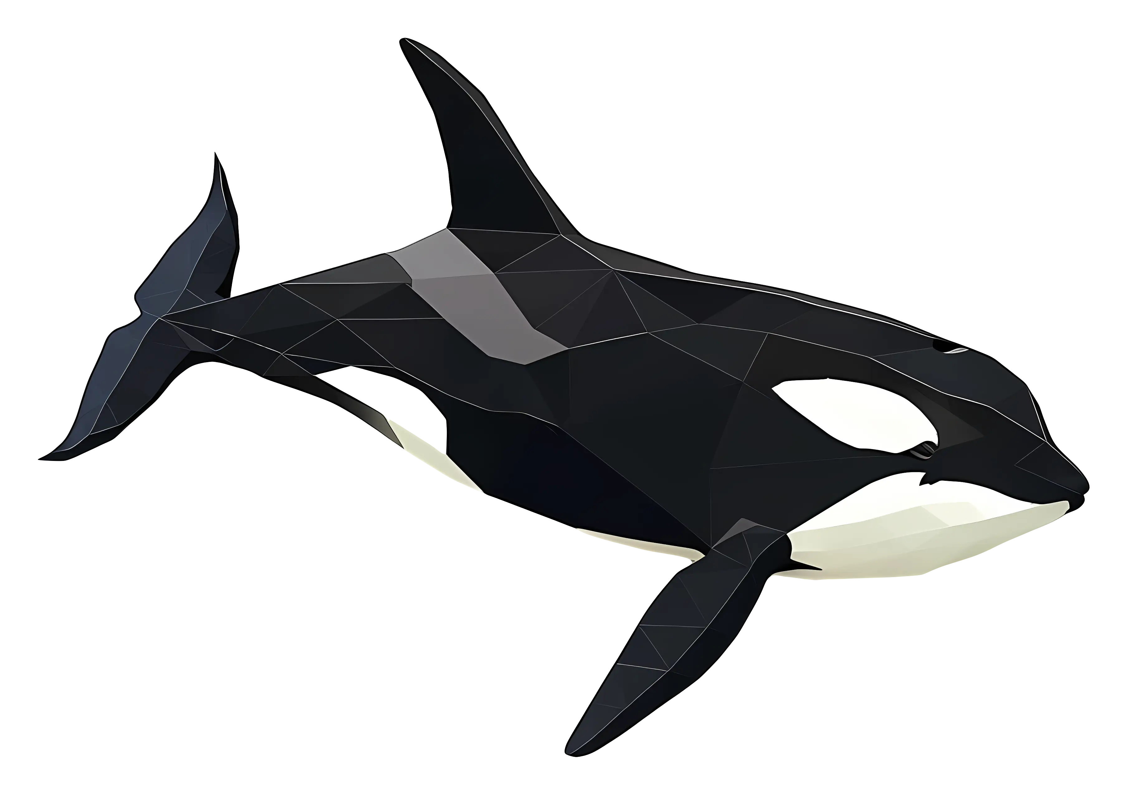 Low-Poly Orca Whale Design