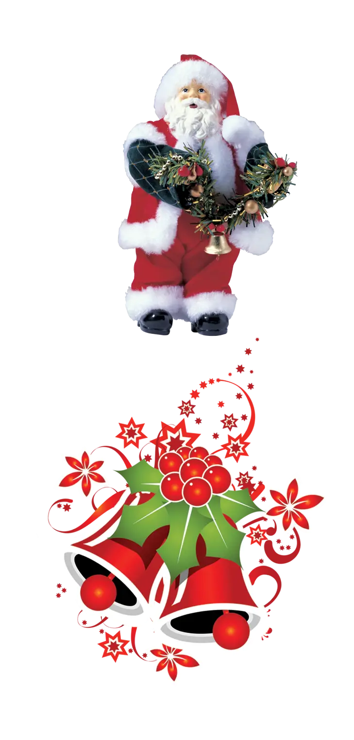 Santa Claus with Wreath and Bells