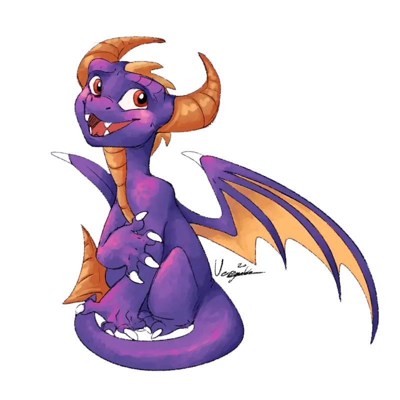 Adorable Purple Cartoon Dragon Illustration