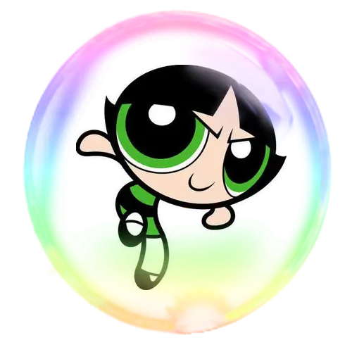 Cartoon Girl in Bubble