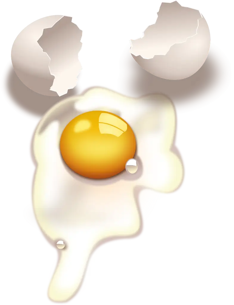 Cracked Eggshell and Runny Egg Yolk