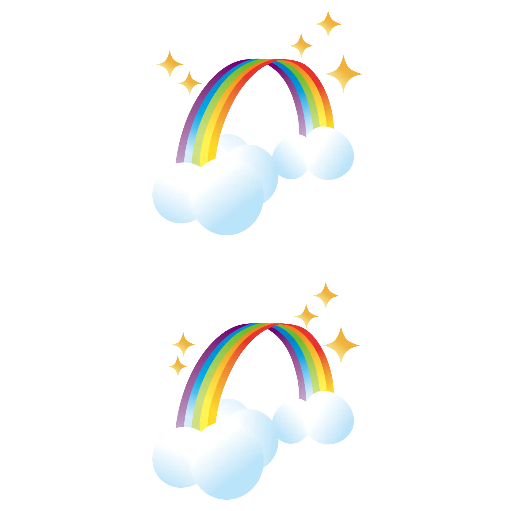 Rainbow and Sparkling Clouds Illustration