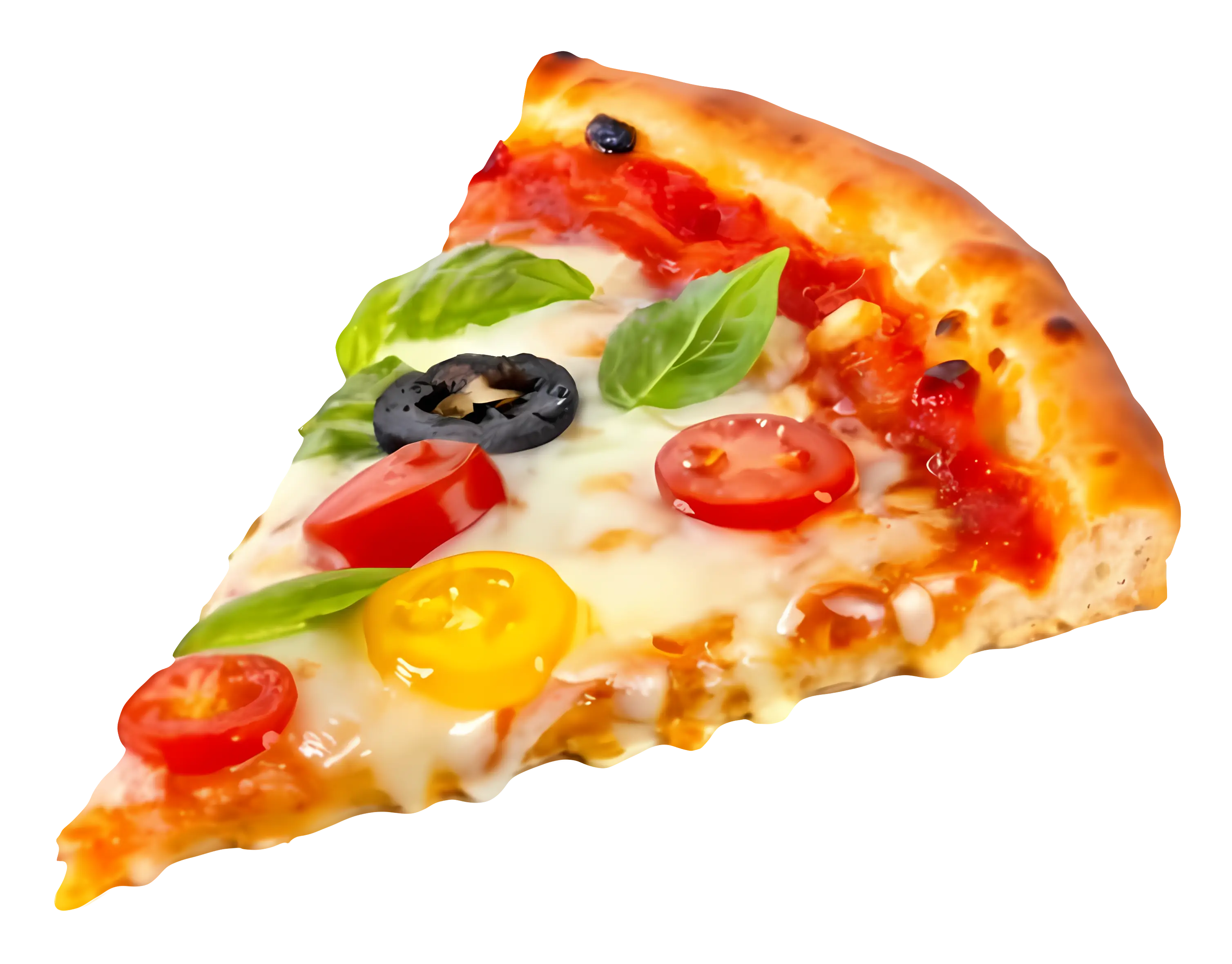 Slice of Pizza with Colorful Toppings