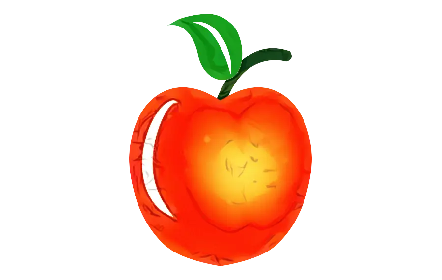 Red Apple with Leaf Illustration