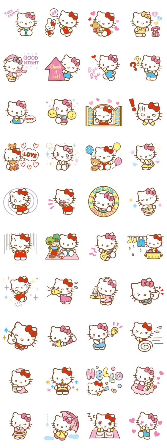 Cute Hello Kitty Stickers Collection
