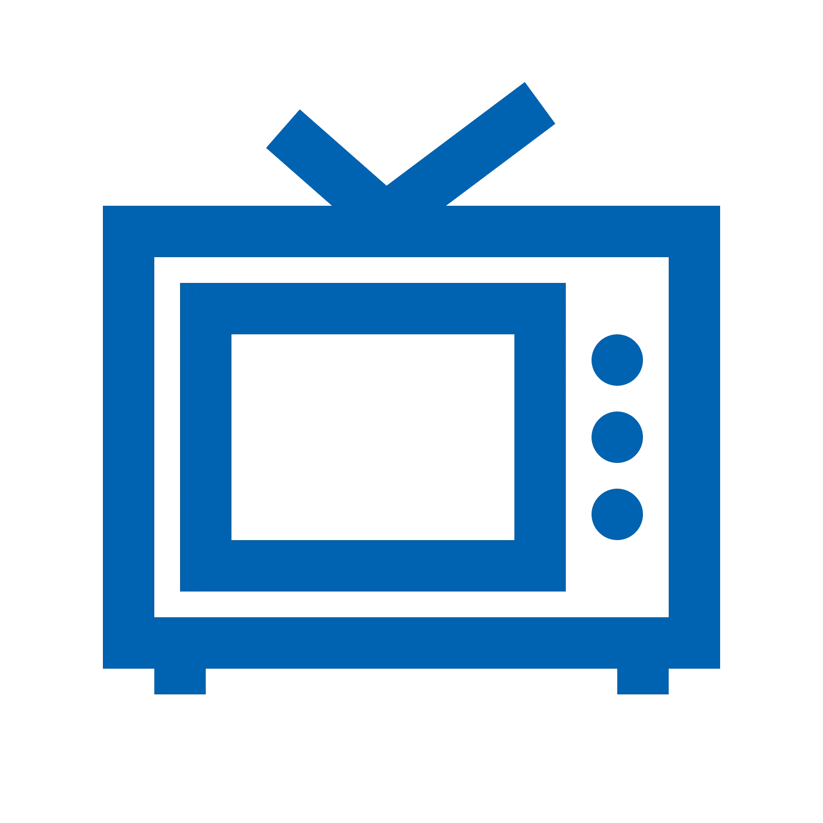 Blue Television Icon Illustration