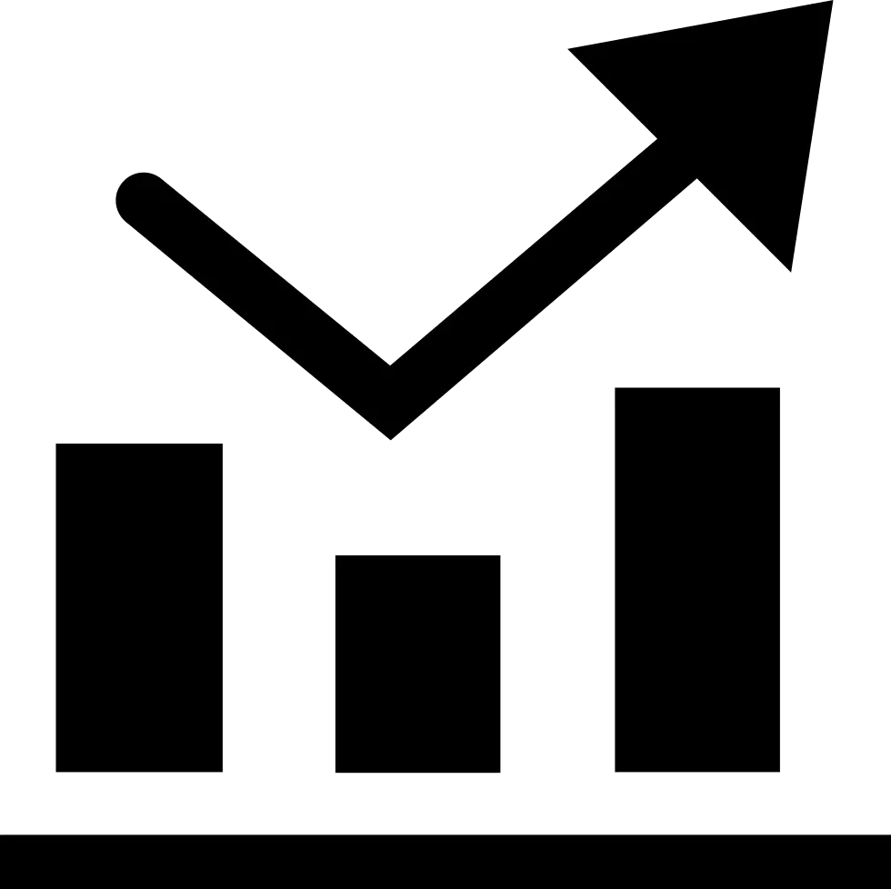 Business Bar Graph with Upward Arrow