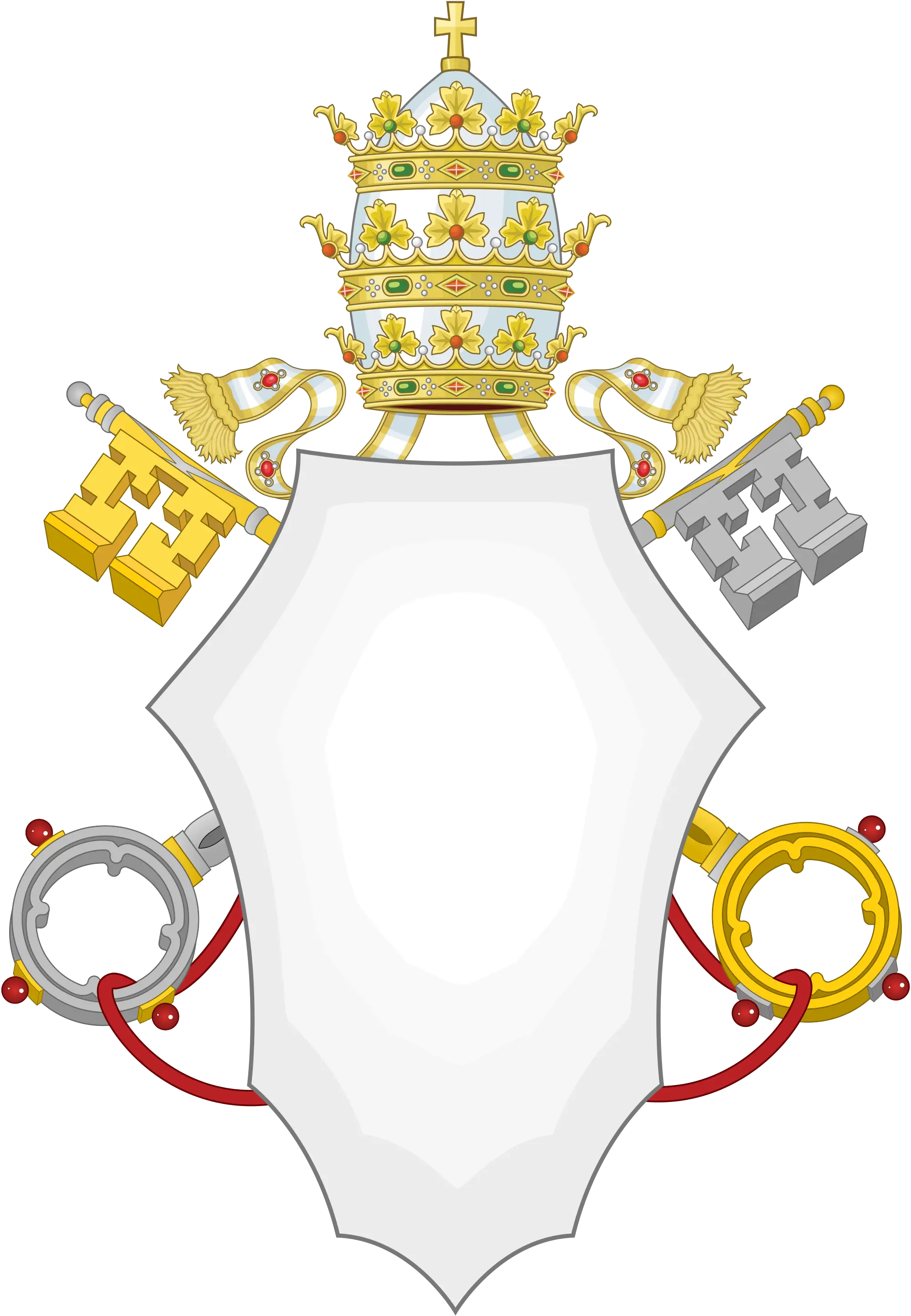 Papal Coat of Arms with Keys and Tiara