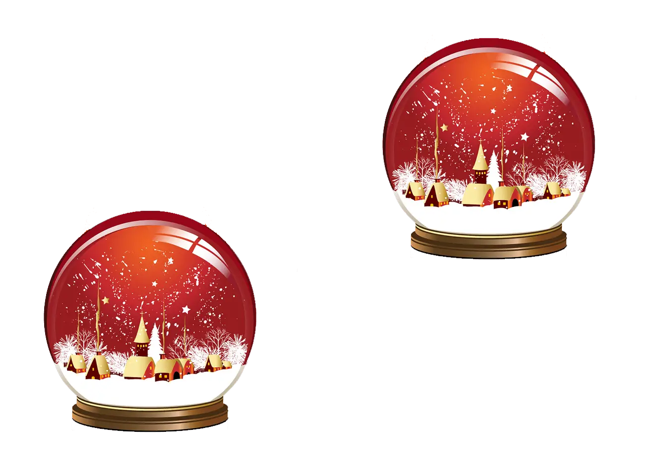 Red Snow Globes with Winter Scene