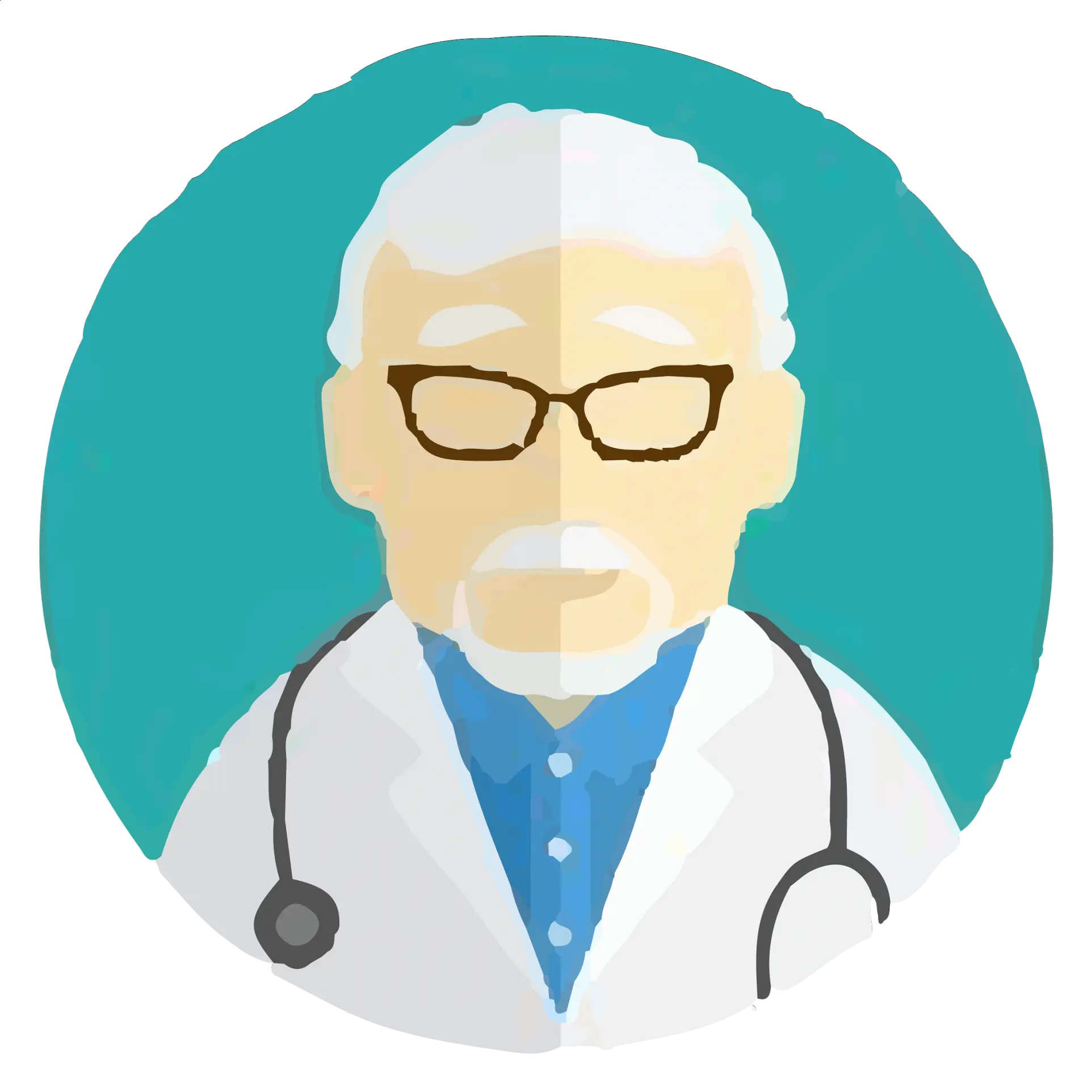 Doctor in White Coat Cartoon Illustration