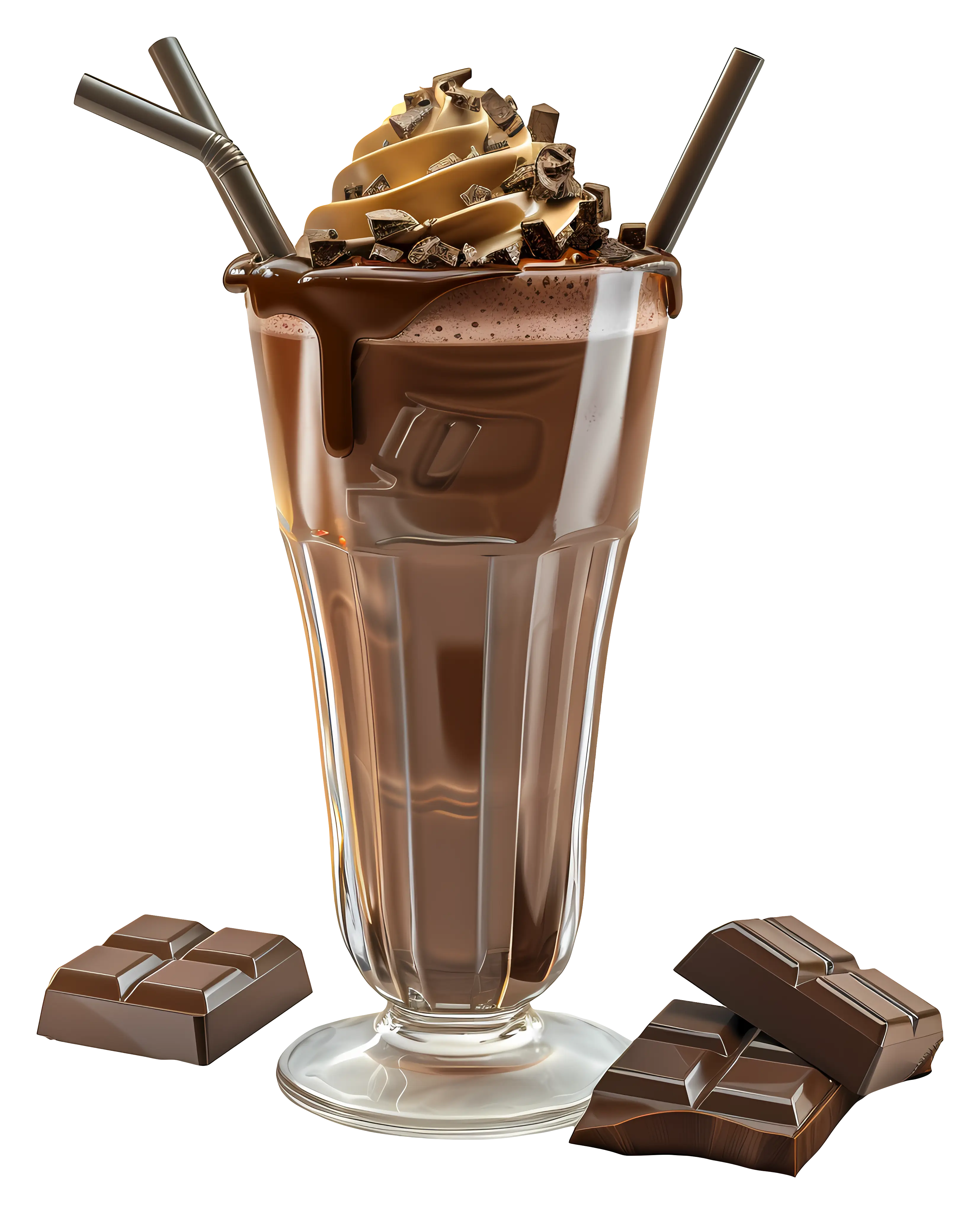 Delicious Chocolate Milkshake in Glass