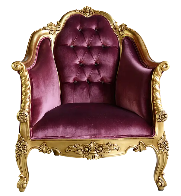 Luxury Velvet Armchair with Golden Frame