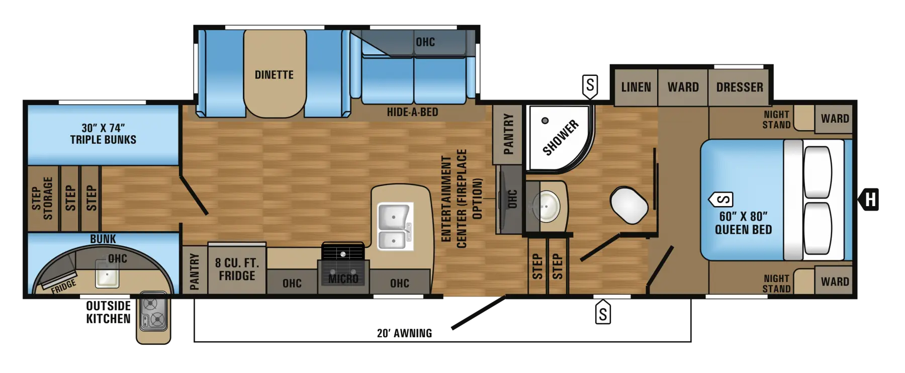 Detailed Camper Floor Plan Layout