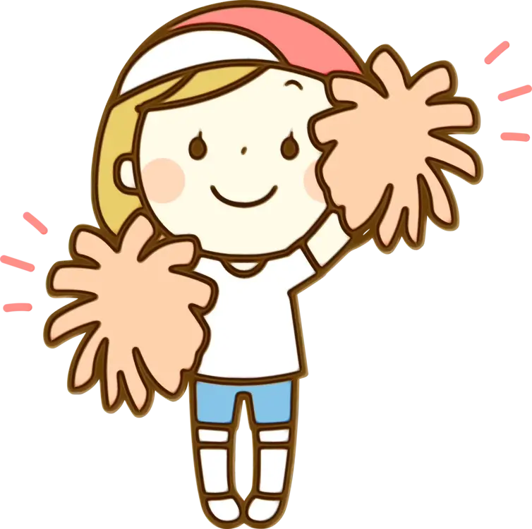 Cute Cheerleader with Pom-poms