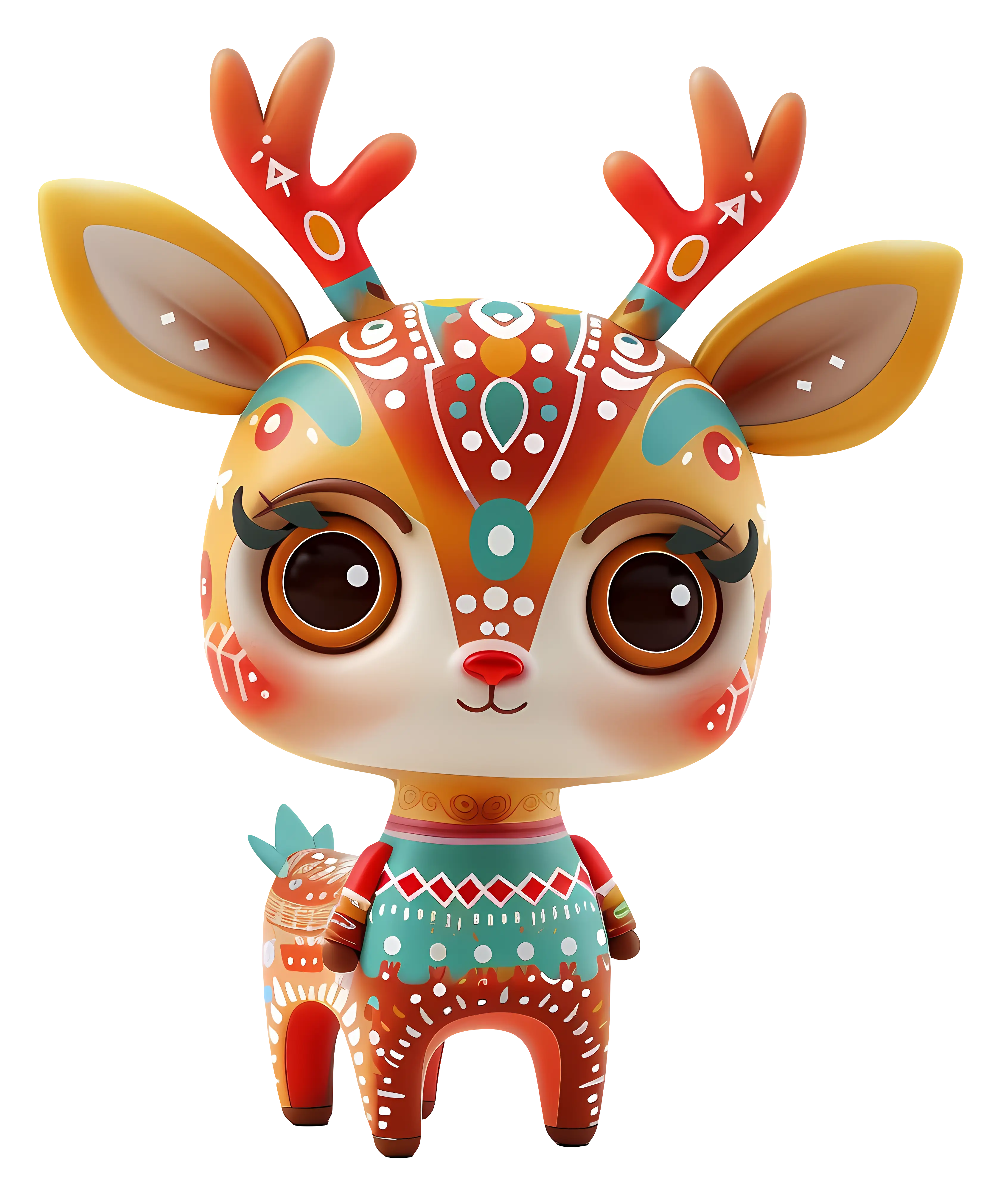 Cute Cartoon Deer with Antlers