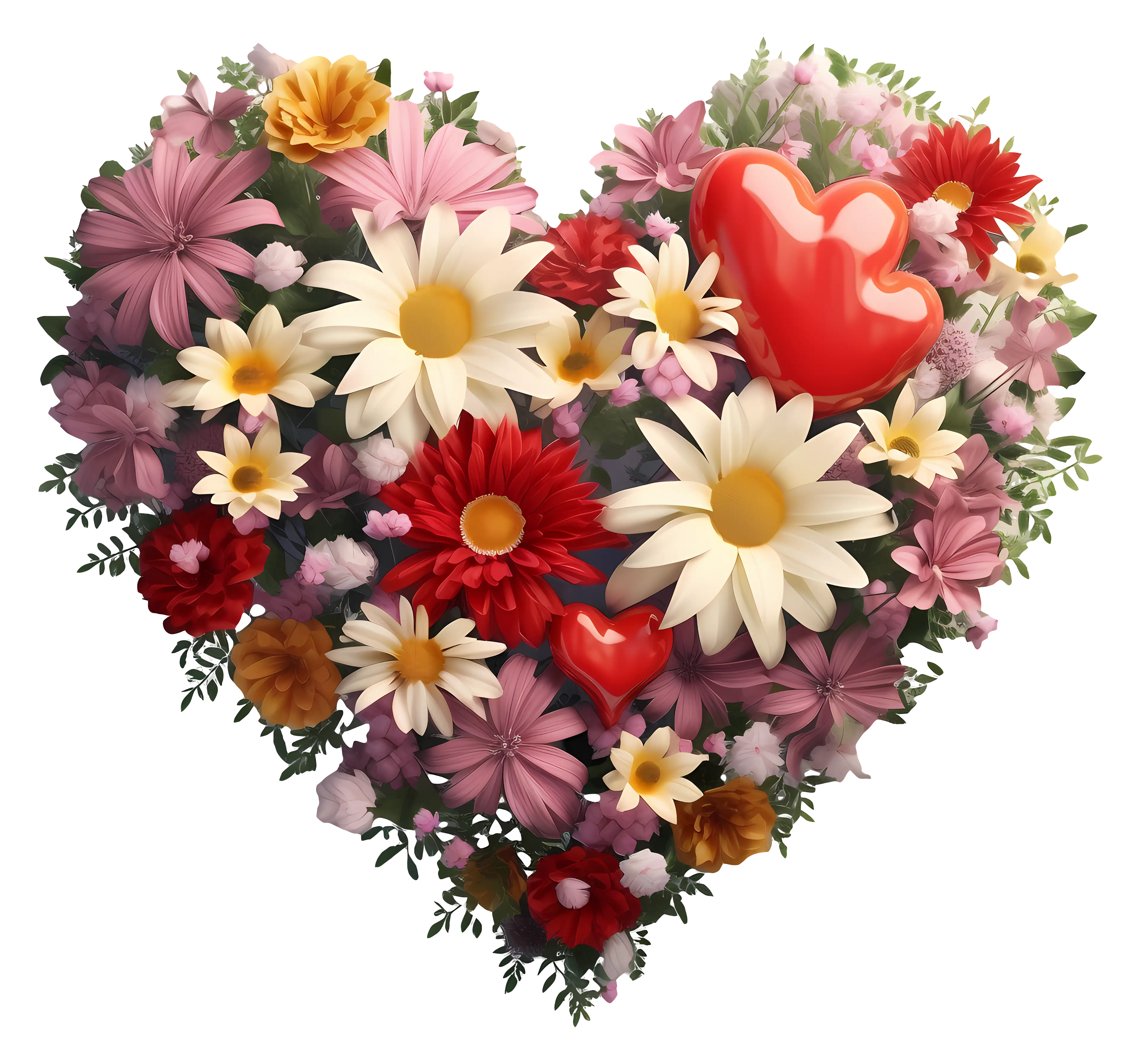 Heart-Shaped Floral Design for Valentine&#039;s Day
