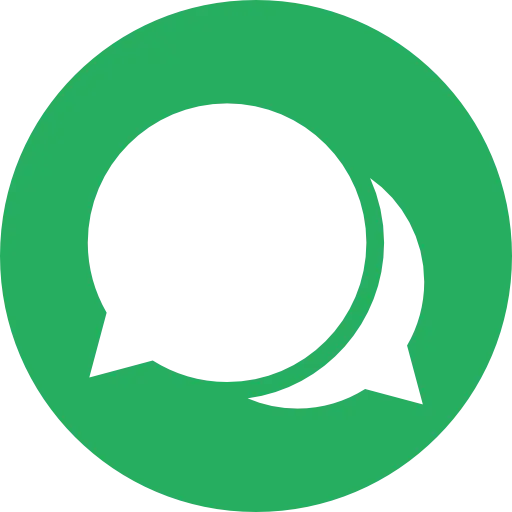Green Chat Symbol with Speech Bubbles