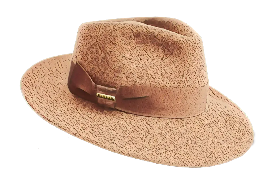 Classic Brown Fedora Hat with Ribbon