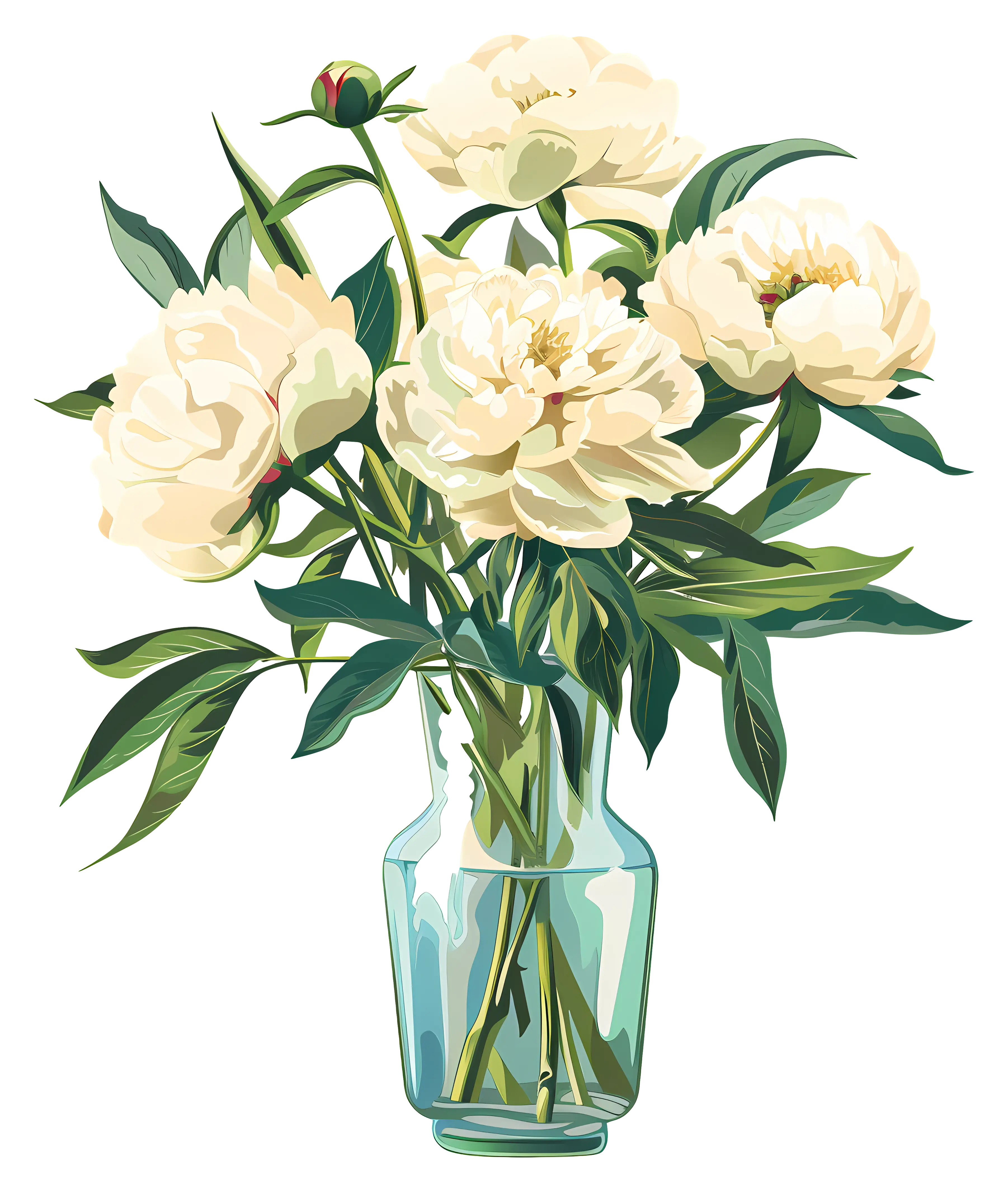 White Flowers in a Glass Vase for Elegant Decoration