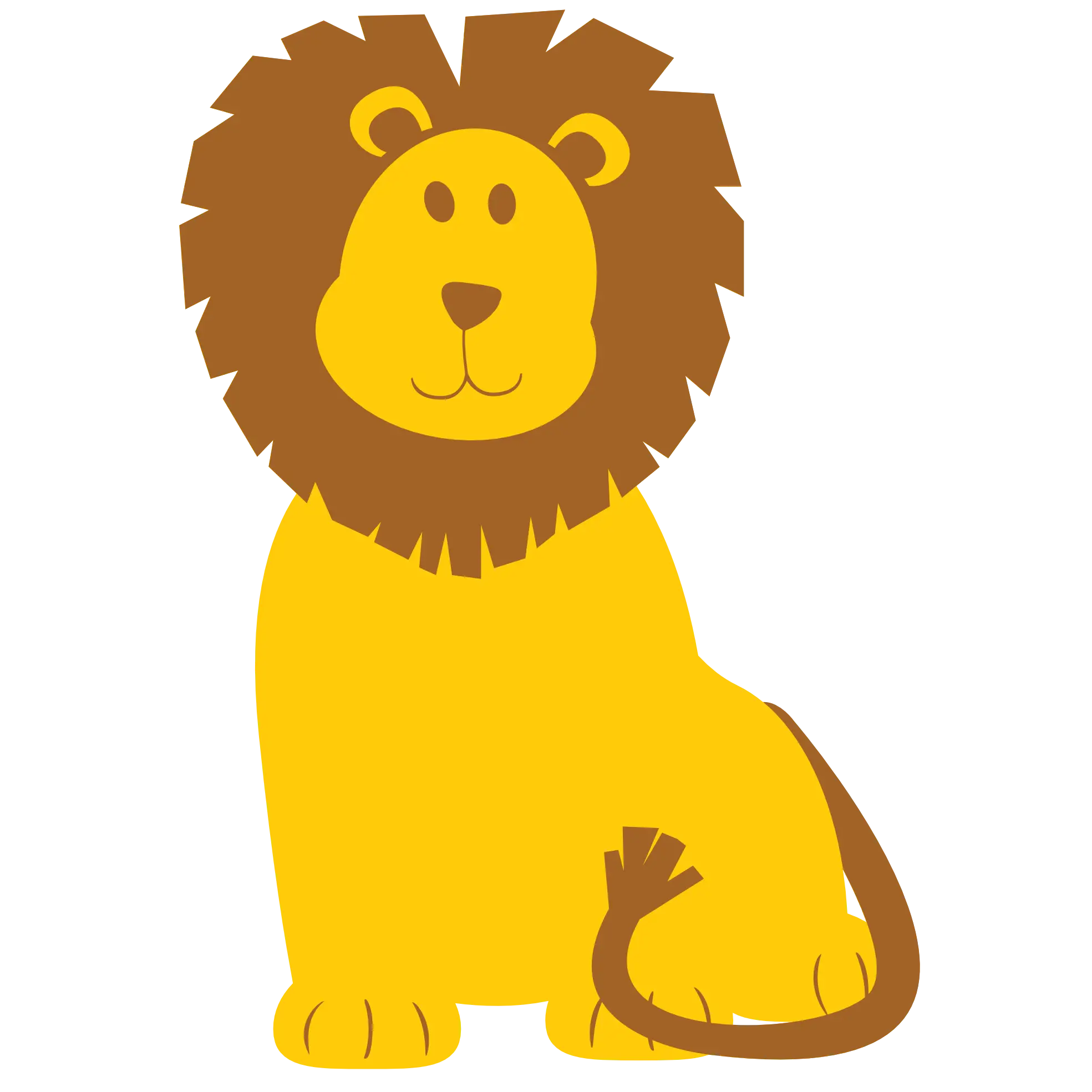Cute Cartoon Yellow Lion Illustration