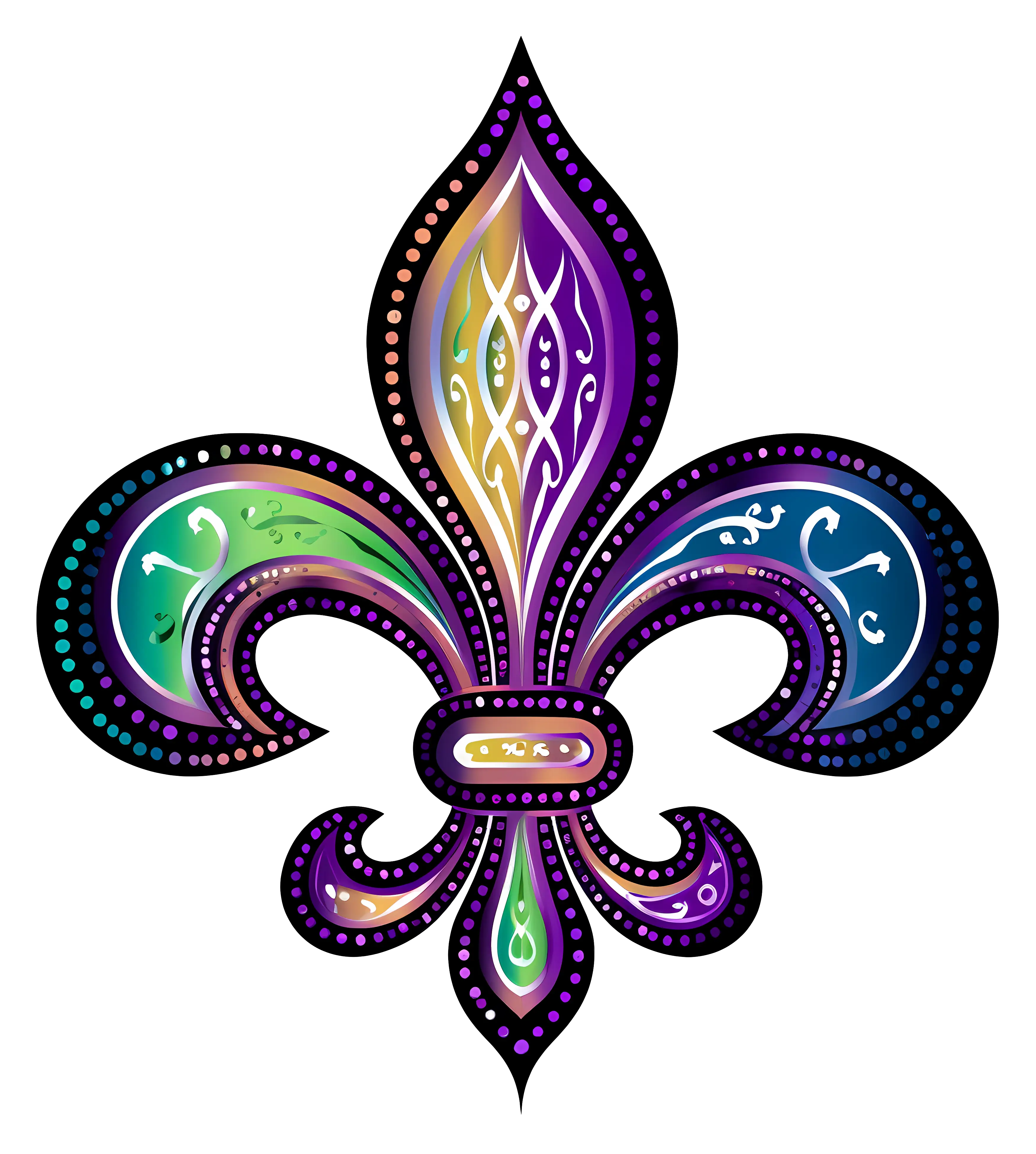 Colorful Fleur-de-lis Decorative Design